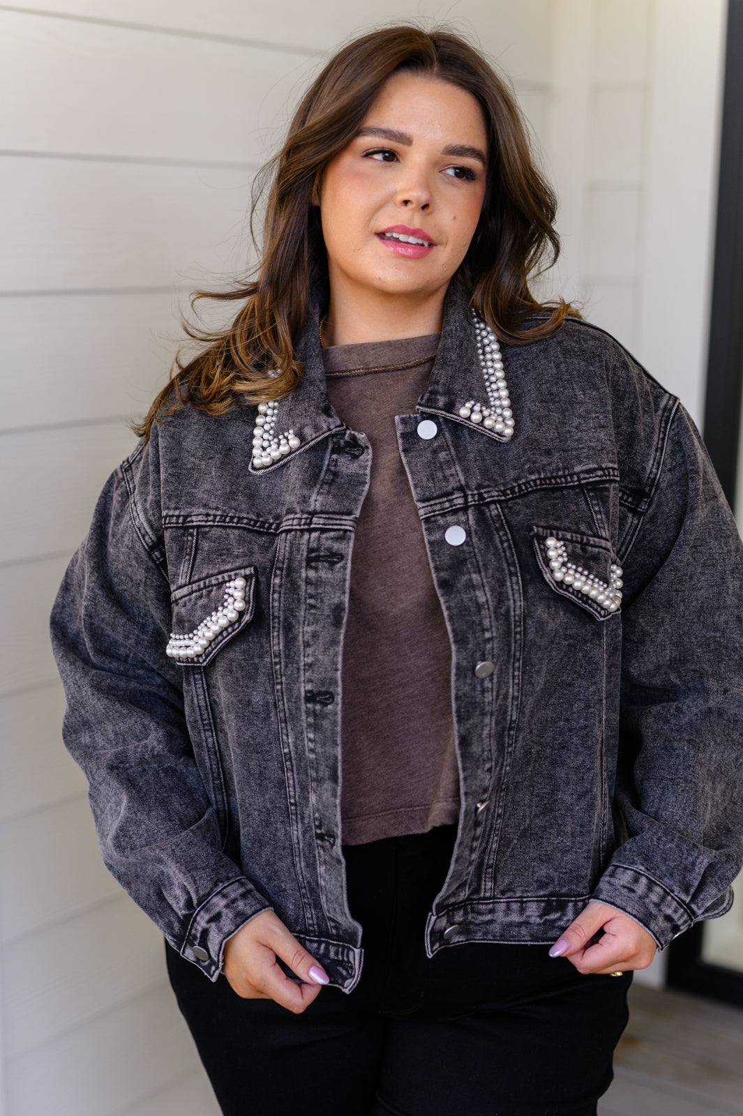 Plus Size Black Denim Jacket