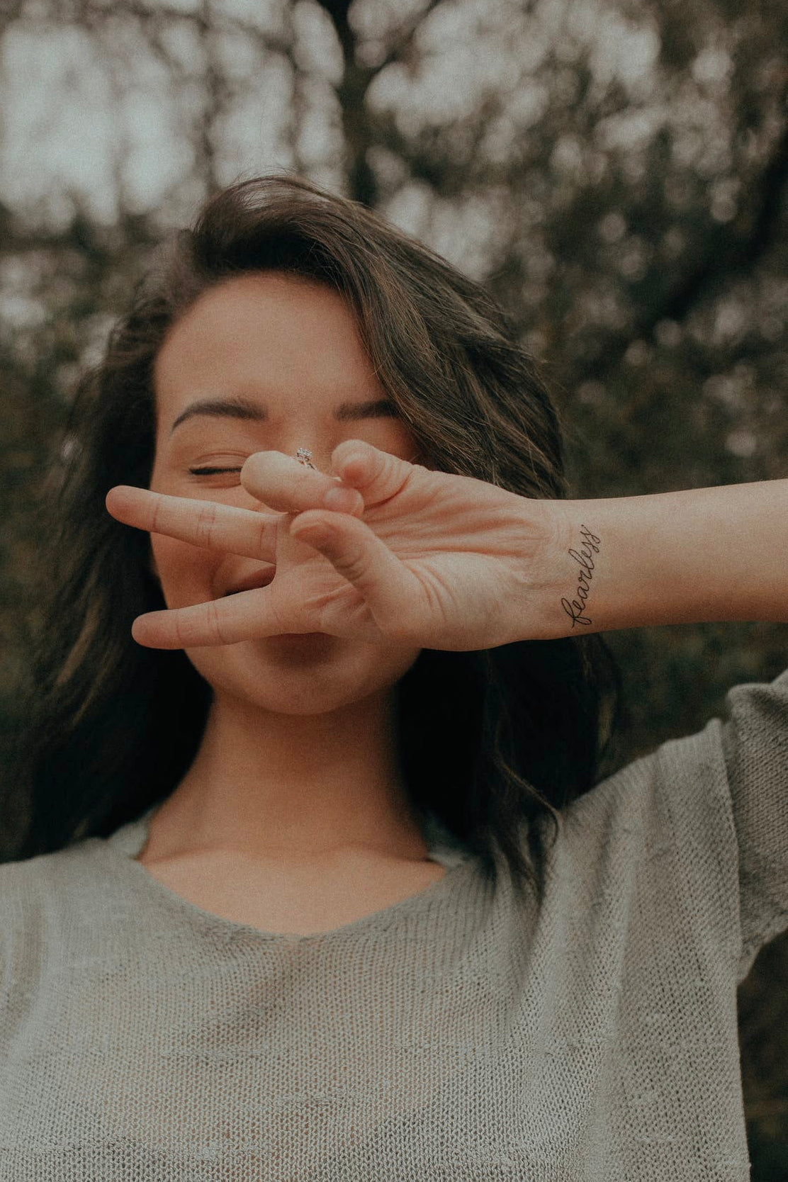 Words For A Season Temporary Tattoo: fearless