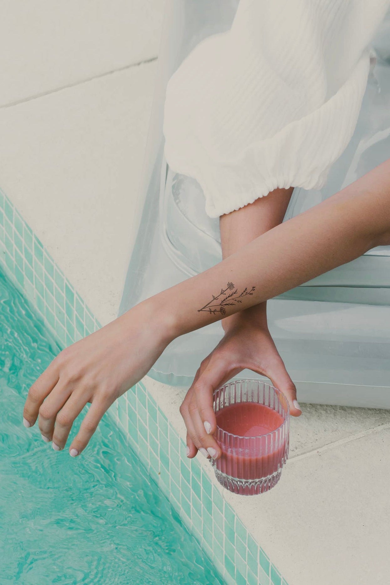 Words For A Season Temporary Tattoo: flowers