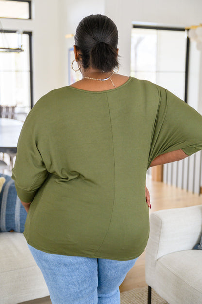 A Day Together Long Sleeve Top in Olive