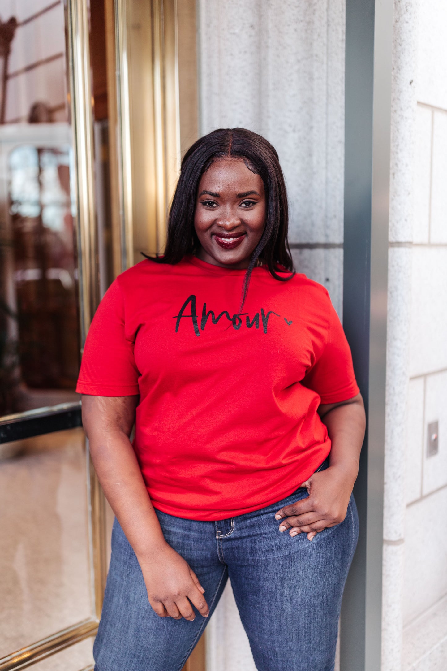 Amour Tee in Cherry Red
