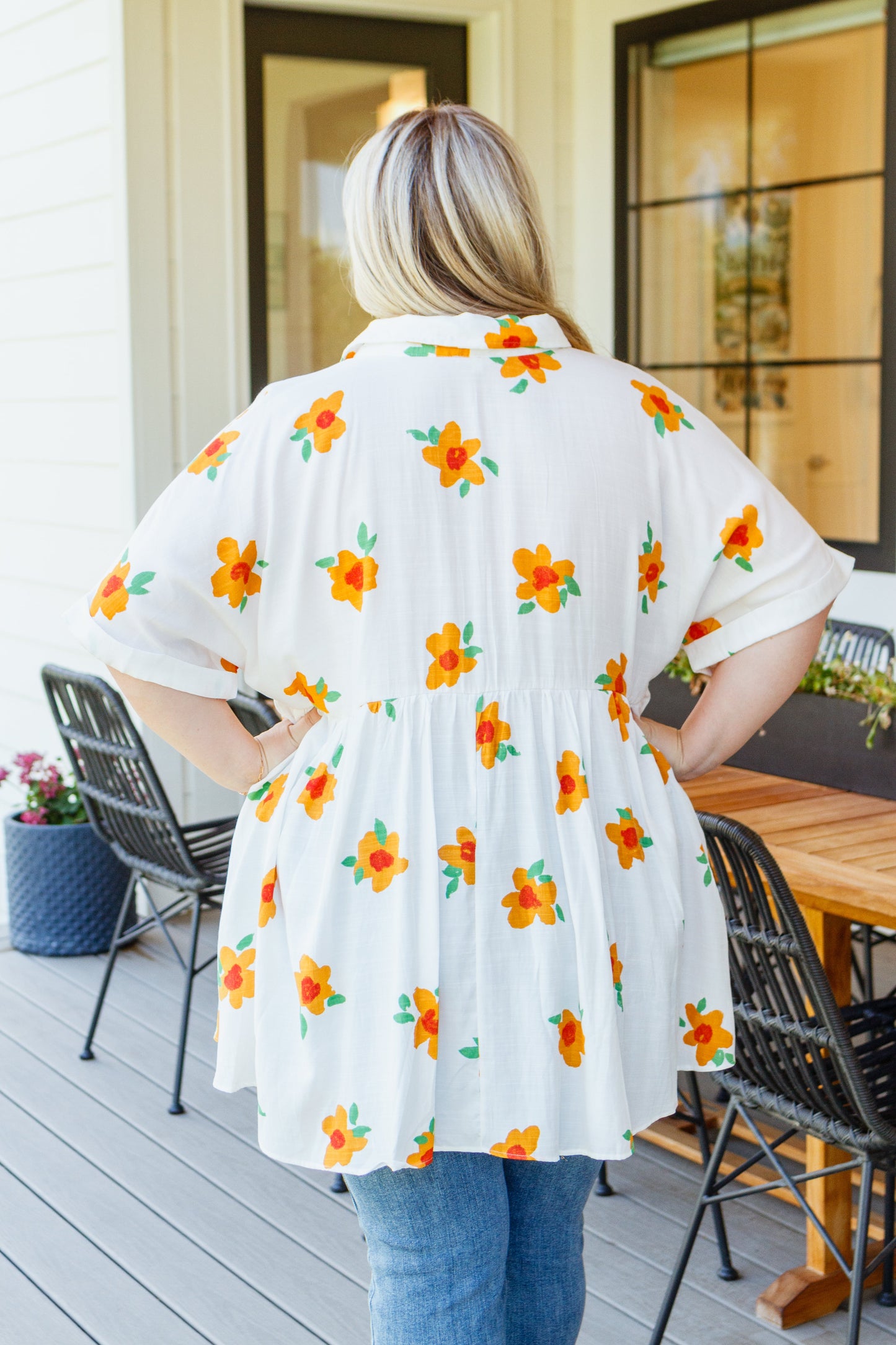 Blissed Out Button Up Babydoll Tunic