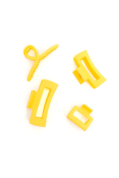 Claw Clip Set of 4 in Lemon