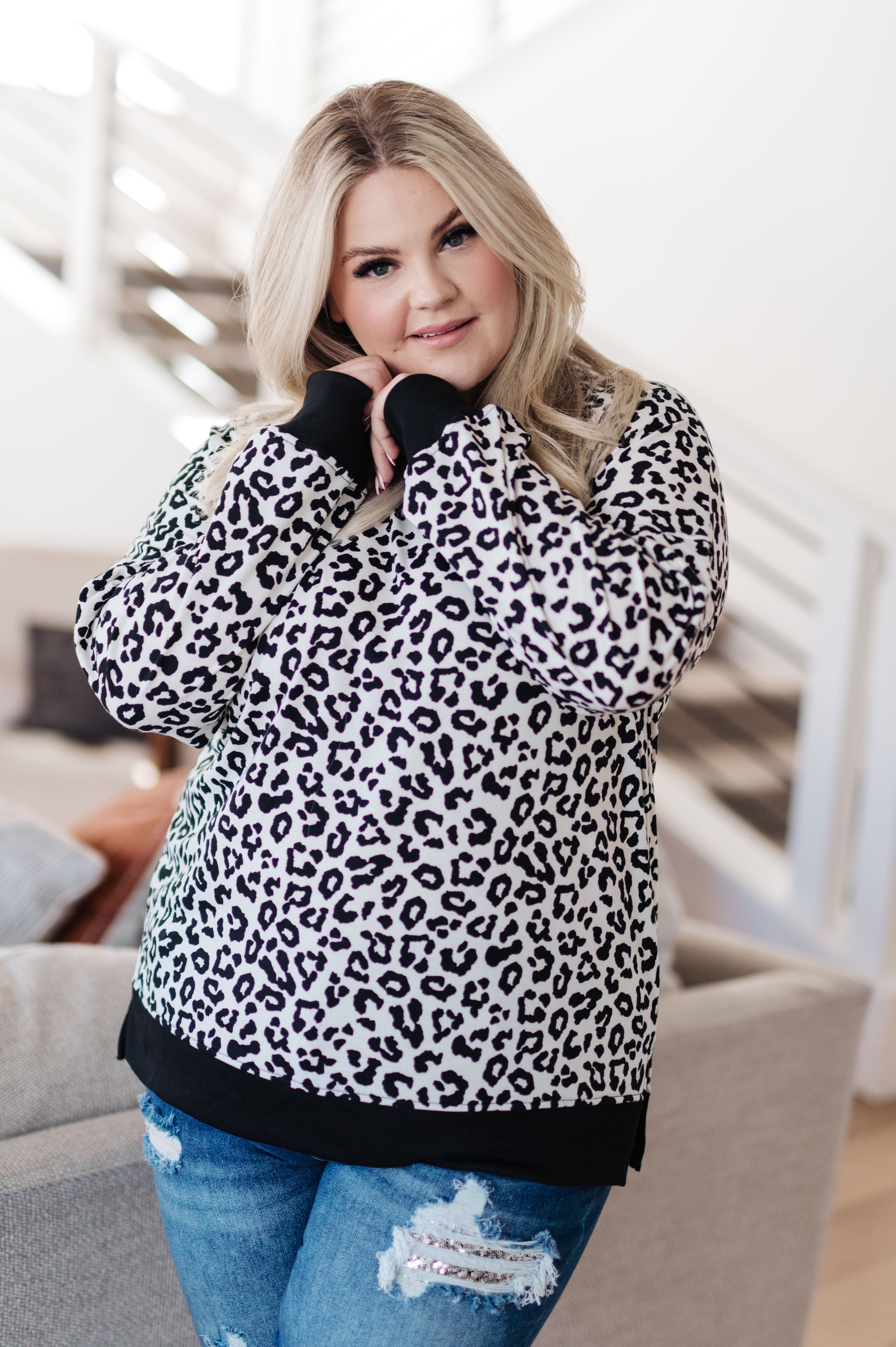 Leopard print best sale cozy sweatshirt