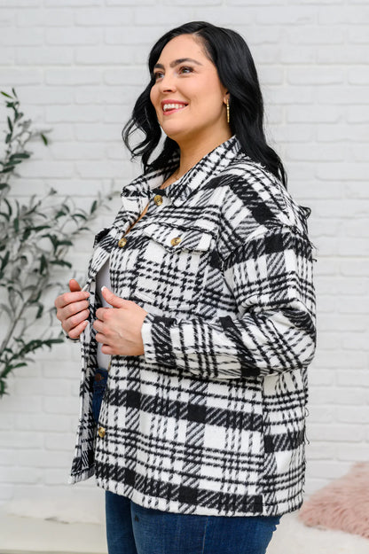 Kate Plaid Jacket in Black & White