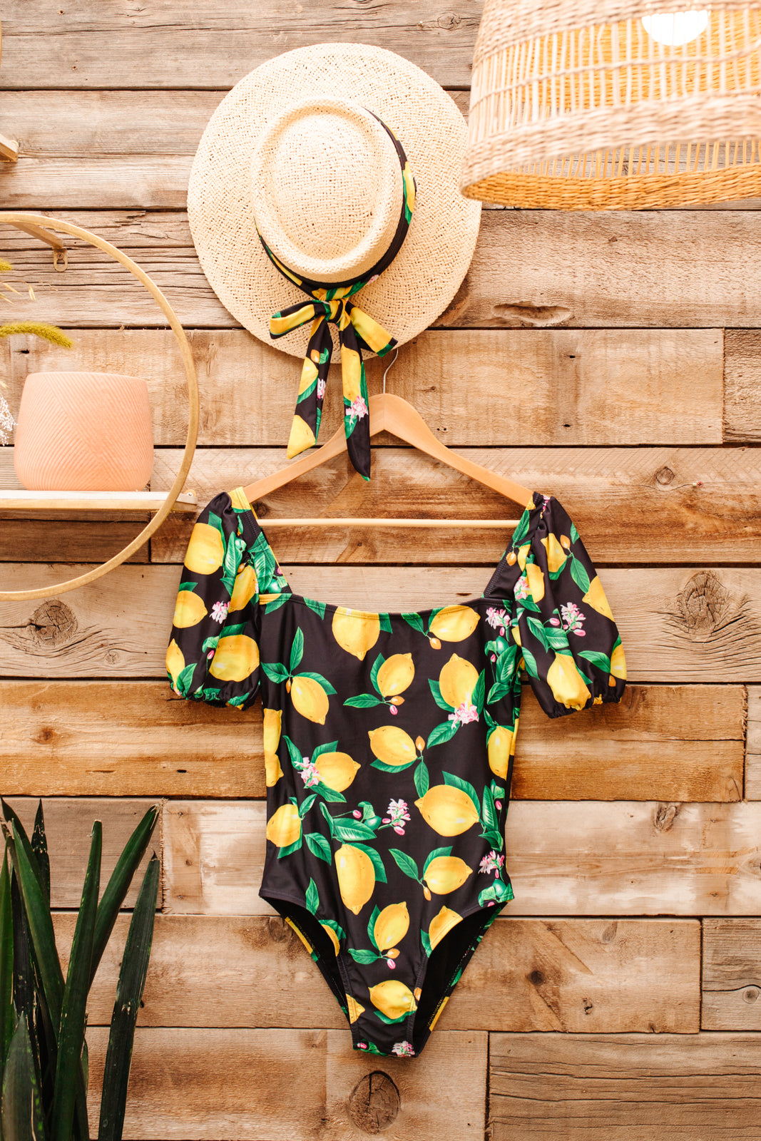 Lemon print store bathing suit