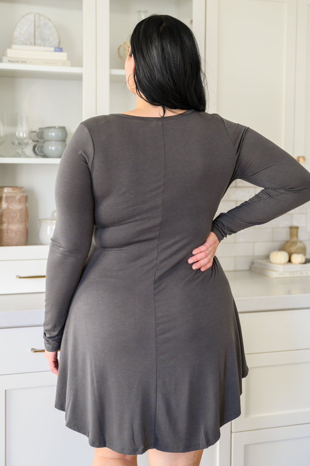ash grey dress Women's Petite Ash Grey Seam Front Bardot Mini Dress