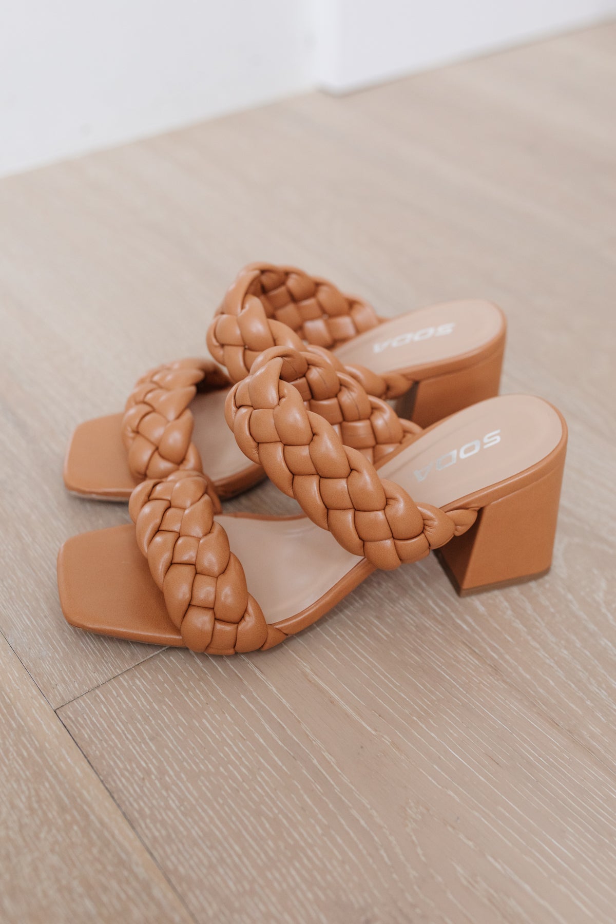 Woven Natural Raffia Block Heels