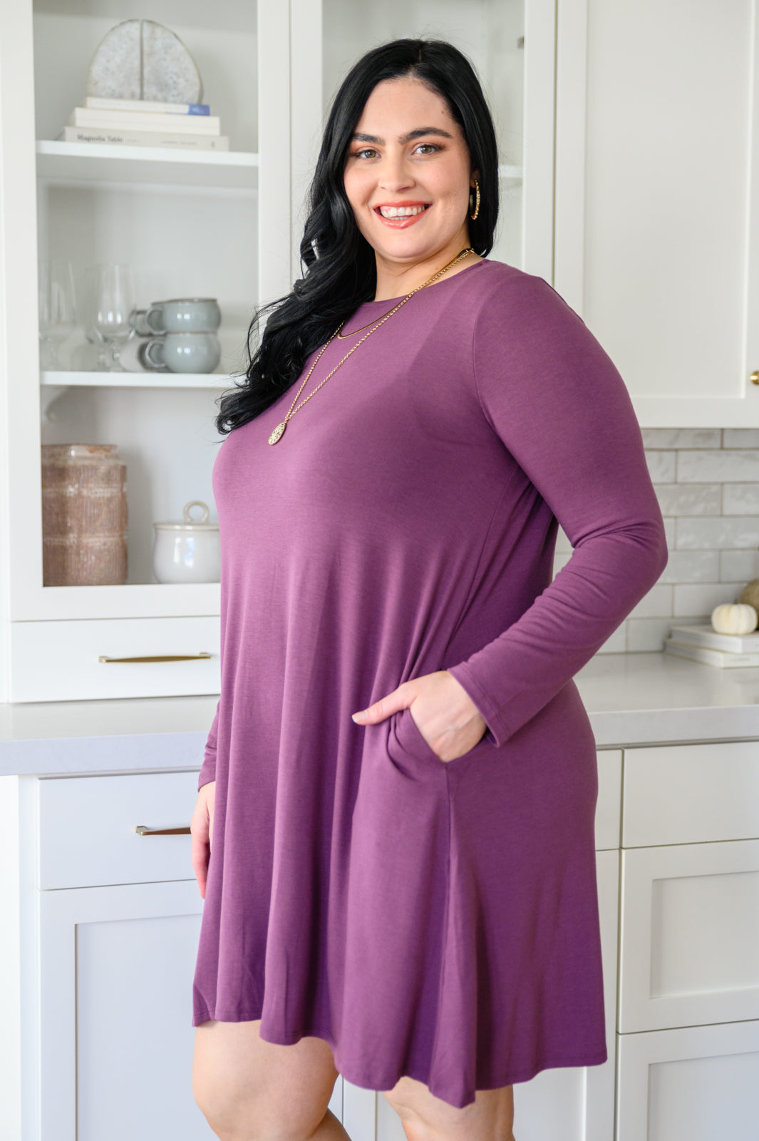 Most Reliable Long Sleeve Knit Dress In Plum