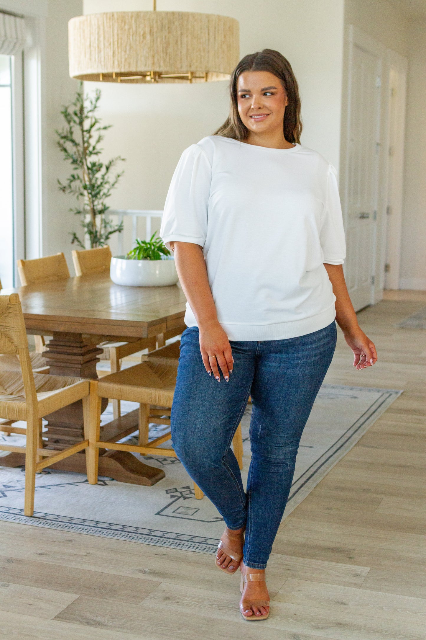 Pristine Puff Sleeve Top in White