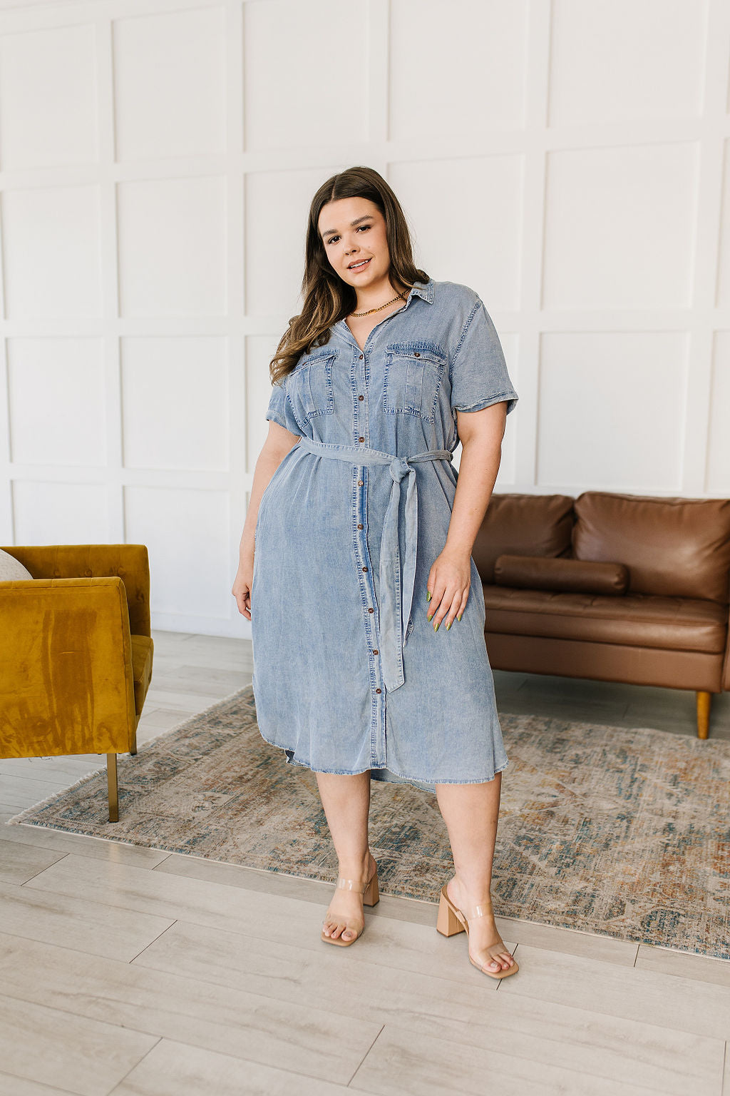 Denim shirt outlet dress plus size