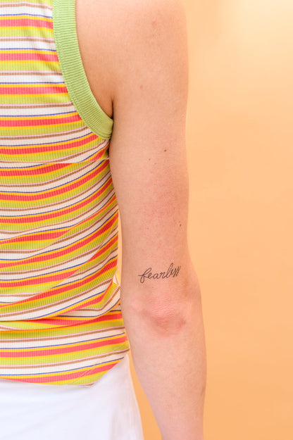 Words For A Season Temporary Tattoo: fearless